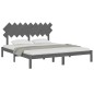 vidaXL Estructura de cama madera maciza gris Super King 180x200 cm
