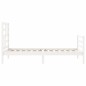 vidaXL Estructura de cama con cabecero madera maciza blanco 90x200 cm vidaXL Estructura de cama con cabecero madera maciza blanco 90x200 cm