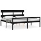 vidaXL Cama personas mayores cabecero madera maciza negro 200x200 cm