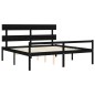 vidaXL Cama personas mayores cabecero madera maciza negro 200x200 cm