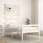 vidaXL Cama personas mayores cabecero madera maciza blanco 90x200 cm vidaXL Cama personas mayores cabecero madera maciza blanco 90x200 cm