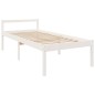 vidaXL Cama personas mayores cabecero madera maciza blanco 90x200 cm vidaXL Cama personas mayores cabecero madera maciza blanco 90x200 cm