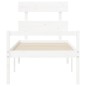 vidaXL Cama personas mayores cabecero madera maciza blanco 90x200 cm vidaXL Cama personas mayores cabecero madera maciza blanco 90x200 cm