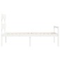 vidaXL Cama personas mayores cabecero madera maciza blanco 90x200 cm vidaXL Cama personas mayores cabecero madera maciza blanco 90x200 cm