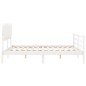 vidaXL Estructura cama de matrimonio con cabecero madera maciza blanco vidaXL Estructura cama de matrimonio con cabecero madera maciza blanco