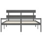 vidaXL Cama de matrimonio personas mayores cabecero madera maciza gris vidaXL Cama de matrimonio personas mayores cabecero madera maciza gris