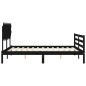 vidaXL Estructura de cama con cabecero madera maciza negro 160x200 cm