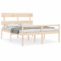 vidaXL Cama de matrimonio para personas mayores cabecero madera maciza