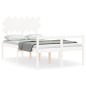 vidaXL Cama para personas mayores con cabecero madera maciza blanco vidaXL Cama para personas mayores con cabecero madera maciza blanco