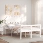 vidaXL Cama para personas mayores con cabecero madera maciza blanco vidaXL Cama para personas mayores con cabecero madera maciza blanco