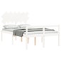 vidaXL Cama para personas mayores con cabecero madera maciza blanco vidaXL Cama para personas mayores con cabecero madera maciza blanco