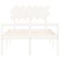 vidaXL Cama para personas mayores con cabecero madera maciza blanco vidaXL Cama para personas mayores con cabecero madera maciza blanco