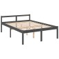 vidaXL Cama para personas mayores con cabecero madera maciza gris vidaXL Cama para personas mayores con cabecero madera maciza gris