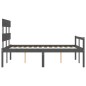 vidaXL Cama para personas mayores con cabecero madera maciza gris vidaXL Cama para personas mayores con cabecero madera maciza gris