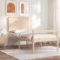 vidaXL Cama para personas mayores con cabecero madera maciza vidaXL Cama para personas mayores con cabecero madera maciza