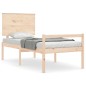 vidaXL Cama para personas mayores con cabecero madera maciza vidaXL Cama para personas mayores con cabecero madera maciza