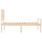 vidaXL Cama para personas mayores con cabecero madera maciza vidaXL Cama para personas mayores con cabecero madera maciza