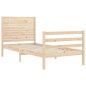 vidaXL Estructura de cama individual con cabecero madera maciza