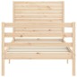 vidaXL Estructura de cama individual con cabecero madera maciza