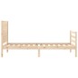 vidaXL Estructura de cama individual con cabecero madera maciza