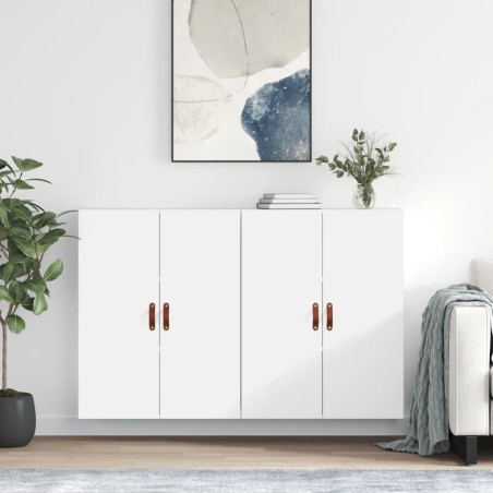 vidaXL Armarios de pared 2 unidades blanco 69,5x34x90 cm
