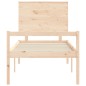 vidaXL Cama para personas mayores con cabecero madera maciza 100x200cm vidaXL Cama para personas mayores con cabecero madera maciza 100x200cm