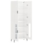 vidaXL Aparador alto madera contrachapada blanco brillo 69,5x34x180 cm