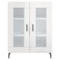 vidaXL Aparador alto madera contrachapada blanco brillo 69,5x34x180 cm