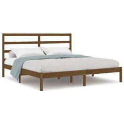 vidaXL Estructura de cama madera maciza de pino marrón miel 200x200 cm