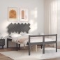vidaXL Cama personas mayores cabecero madera maciza gris 120x200 cm vidaXL Cama personas mayores cabecero madera maciza gris 120x200 cm