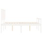 vidaXL Cama para personas mayores con cabecero madera maciza blanco vidaXL Cama para personas mayores con cabecero madera maciza blanco