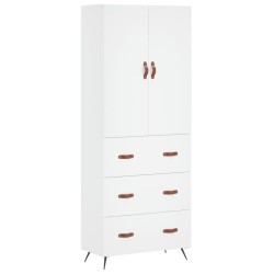 vidaXL Aparador alto madera contrachapada blanco 69,5x34x180 cm