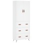 vidaXL Aparador alto madera contrachapada blanco 69,5x34x180 cm