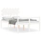 vidaXL Cama para personas mayores con cabecero madera maciza blanco vidaXL Cama para personas mayores con cabecero madera maciza blanco
