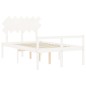 vidaXL Cama para personas mayores con cabecero madera maciza blanco vidaXL Cama para personas mayores con cabecero madera maciza blanco