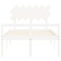vidaXL Cama para personas mayores con cabecero madera maciza blanco vidaXL Cama para personas mayores con cabecero madera maciza blanco