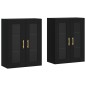 vidaXL Armarios de pared 2 uds madera de ingeniería negro