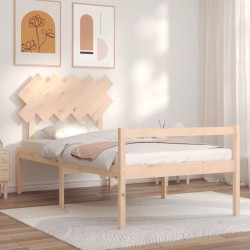 vidaXL Cama para personas mayores con cabecero madera maciza 100x200cm