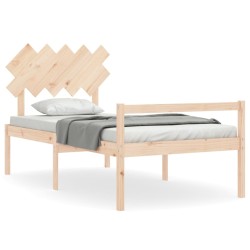 vidaXL Cama para personas mayores con cabecero madera maciza 100x200cm