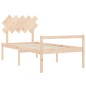 vidaXL Cama para personas mayores con cabecero madera maciza 100x200cm vidaXL Cama para personas mayores con cabecero madera maciza 100x200cm