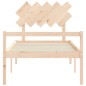 vidaXL Cama para personas mayores con cabecero madera maciza 100x200cm vidaXL Cama para personas mayores con cabecero madera maciza 100x200cm