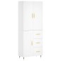 vidaXL Aparador alto madera contrachapada blanco 69,5x34x180 cm vidaXL Aparador alto madera contrachapada blanco 69,5x34x180 cm