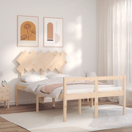 vidaXL Cama para personas mayores con cabecero madera maciza 120x200cm