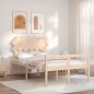 vidaXL Cama para personas mayores con cabecero madera maciza 120x200cm