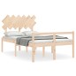 vidaXL Cama para personas mayores con cabecero madera maciza 120x200cm