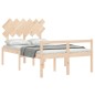 vidaXL Cama para personas mayores con cabecero madera maciza 120x200cm