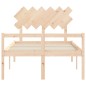 vidaXL Cama para personas mayores con cabecero madera maciza 120x200cm
