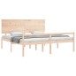vidaXL Cama para personas mayores con cabecero madera maciza 200x200cm vidaXL Cama para personas mayores con cabecero madera maciza 200x200cm