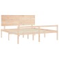 vidaXL Cama para personas mayores con cabecero madera maciza 200x200cm vidaXL Cama para personas mayores con cabecero madera maciza 200x200cm