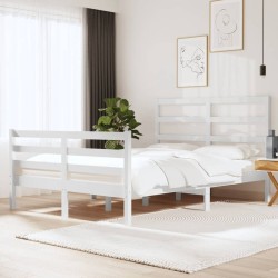 vidaXL Estructura de cama matrimonial madera de pino blanca 120x190 cm